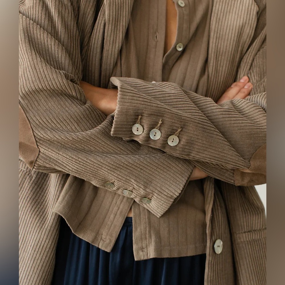 Donni cord blazer in mushroom (tan) NWOT SZ L